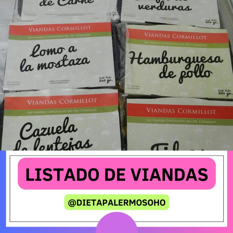 Imagen ilustrativa de LISTADO DE VIANDAS (PLATOS)